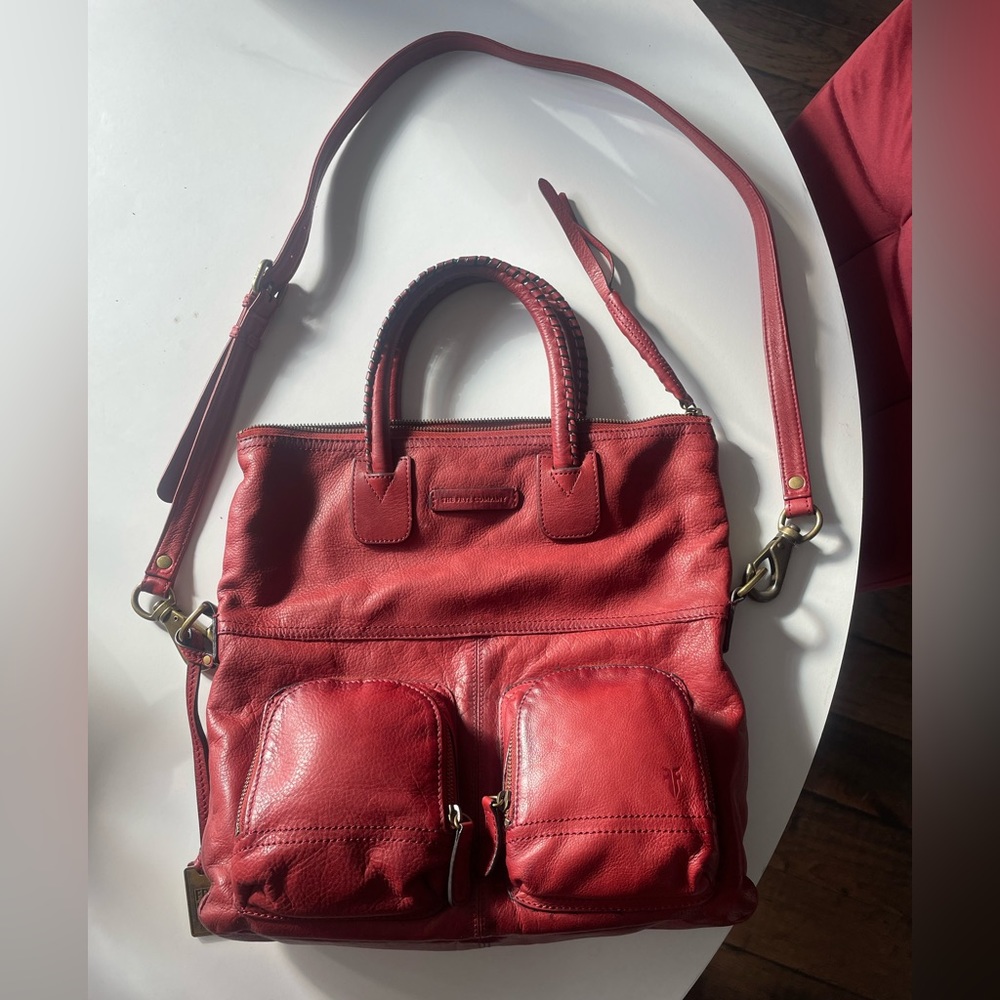 Frye Red leather crossbody bag